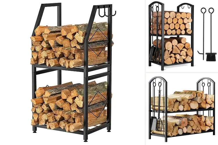 Detailed view of Best 2 Tier Firewood Shelves
