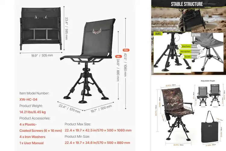 Detailed view of Best Adjustable Hunting Seats: Top 10 for Comfort & Focus