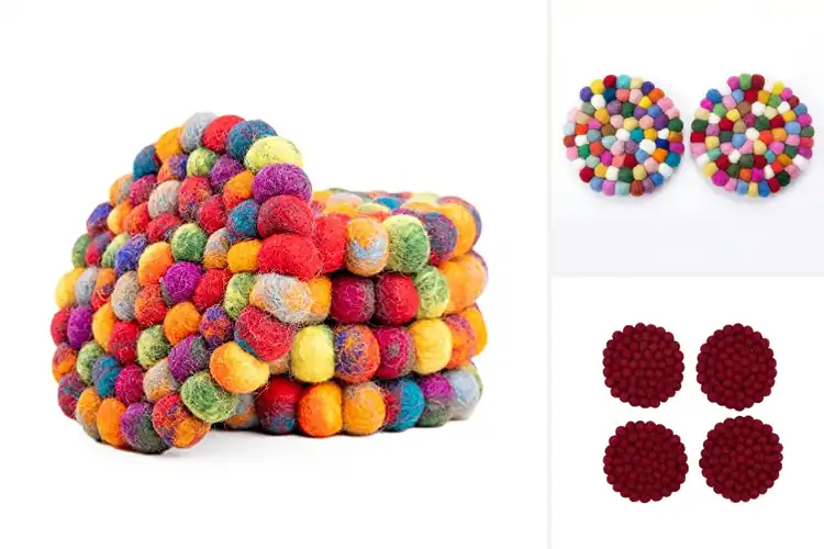 Detailed view of Best Handmade Felt Coasters