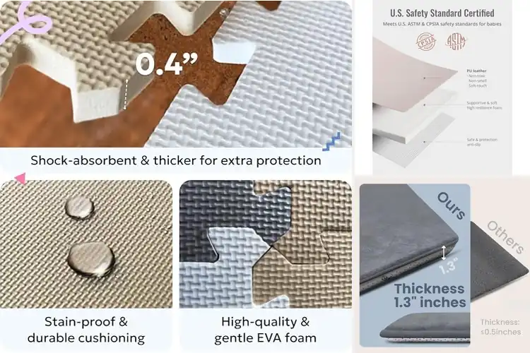 Detailed view of Best Non-Toxic Mats: Top 10 Safe & Soft Play Mats for Babies